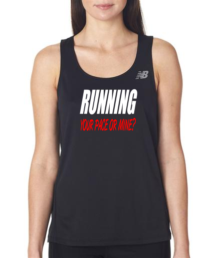 Running - Your Pace Or Mine - NB Ladies Black Singlet